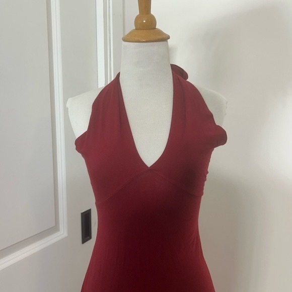 American Apparel Burgundy Halter Bodycon Dress - Picture 3 of 6